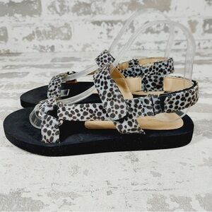 Stuart Weitzman Vail Cheetah Suede‎ Slingback Sport Sandals NEW 7
